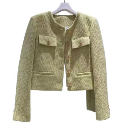 Ladies' tweed jacket with round neck – Celeste