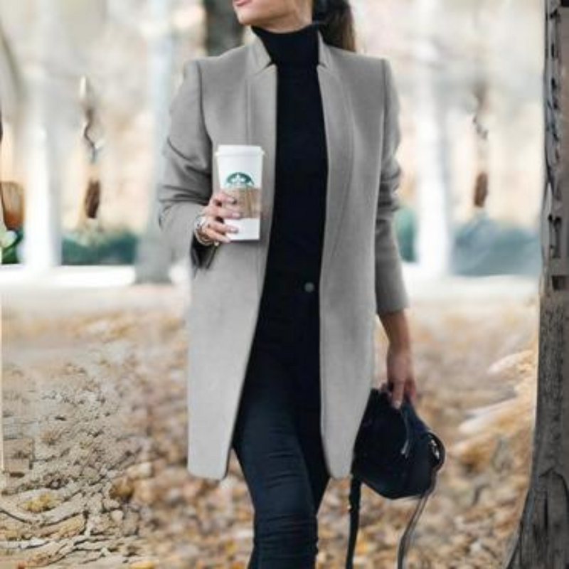 Women's Stand Collar Winter Coat with Timeless Design – Reginel