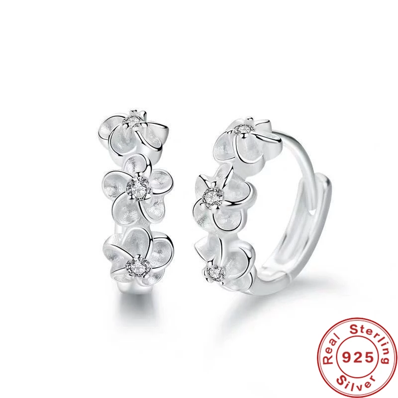 Elegant Silver Earrings with Floral Design