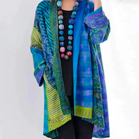 Autumn Boho cardigan with colourful autumn pattern – Maravilla