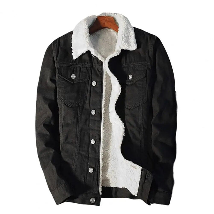 Men's Denim Jacket with Warm Fleece Lining – Tobias