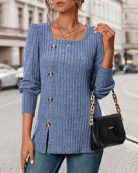 Knitted Ladies Top with Buttons – Mireille