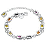 Multicolour Zircon Silver Bracelet | Elegant Women's Jewellery