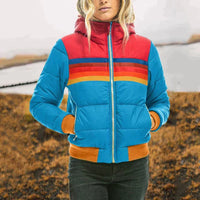 Colourful Padded Ladies Jacket with Hood – Ylva