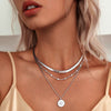 SILVER TRIPLE CHAIN NECKLACE