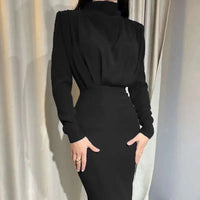Bodycon Midi Dress with Turtleneck – Valeria