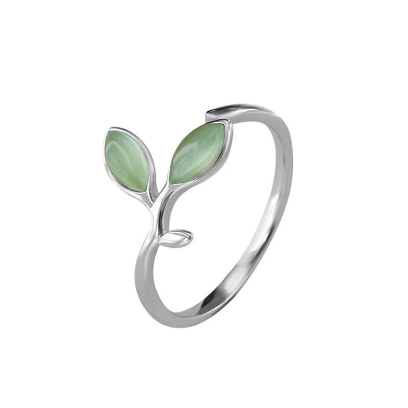 Green Opal Leaf Ring | Women's Jewellery