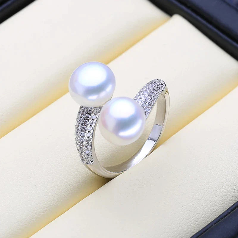 Adjustable Ring | Natural Freshwater Pearls | Elegant Statement Jewellery