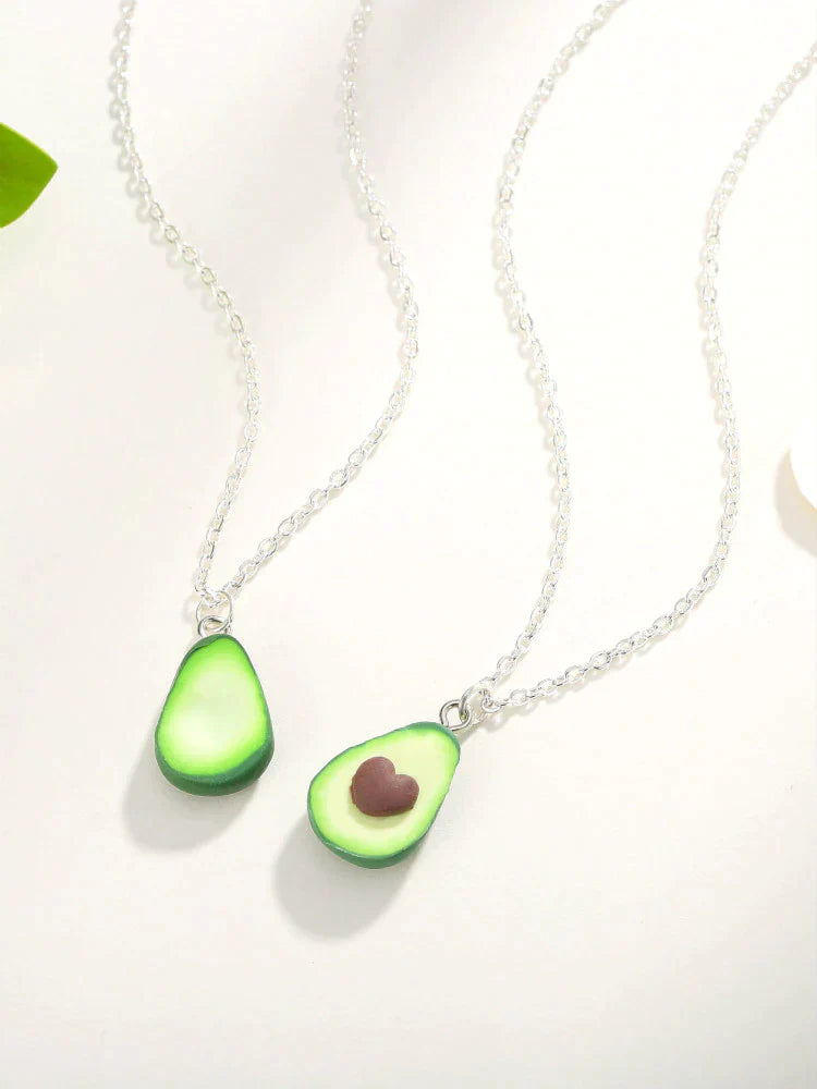 Avocado Heart Necklace | Sterling Silver Pendant | Cute Charm Jewellery