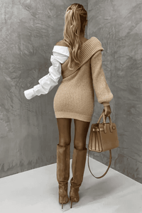 Women's knitted dress with attached shirt – Elodie