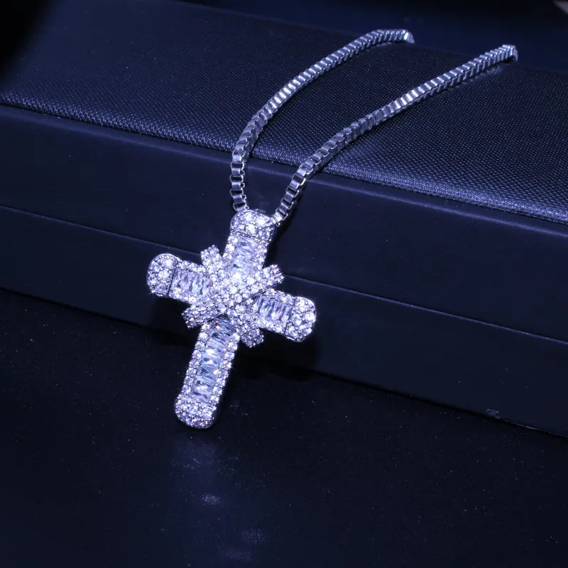 Crystal Cross Charm Necklace | Elegant Jewellery