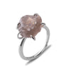 Six-Claw Natural Crystal Adjustable Ring - Liora