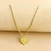 Gold Initial Heart Pendant Necklace - Amara