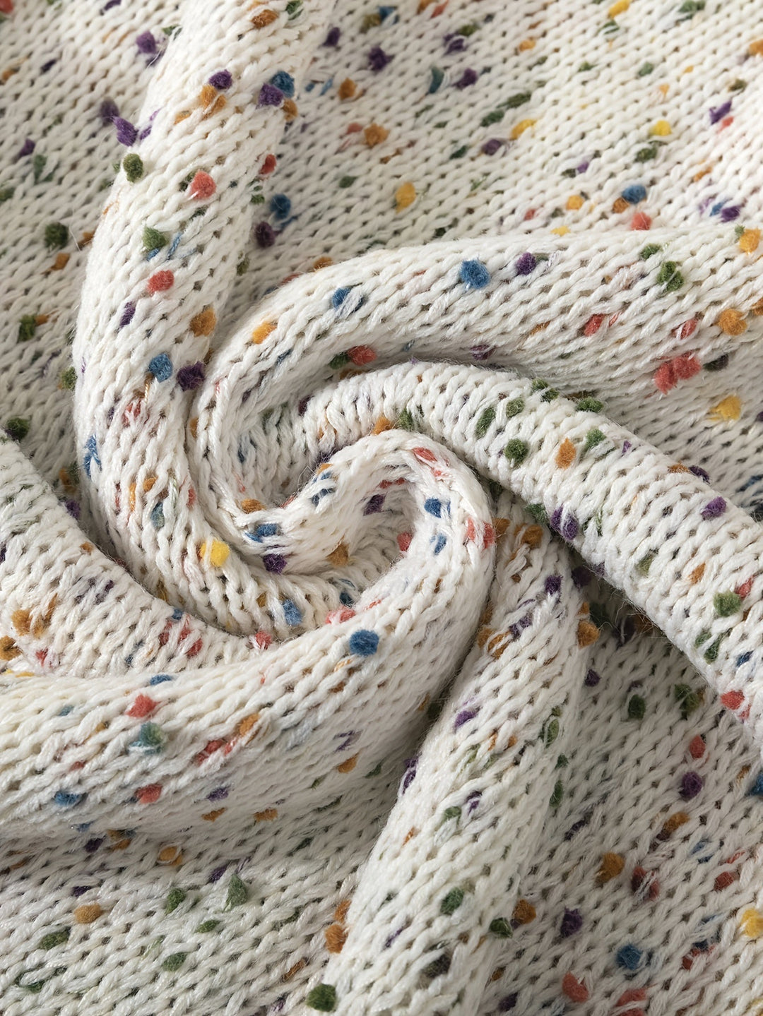 Knitted Women's Sweater with Confetti Print - Noa