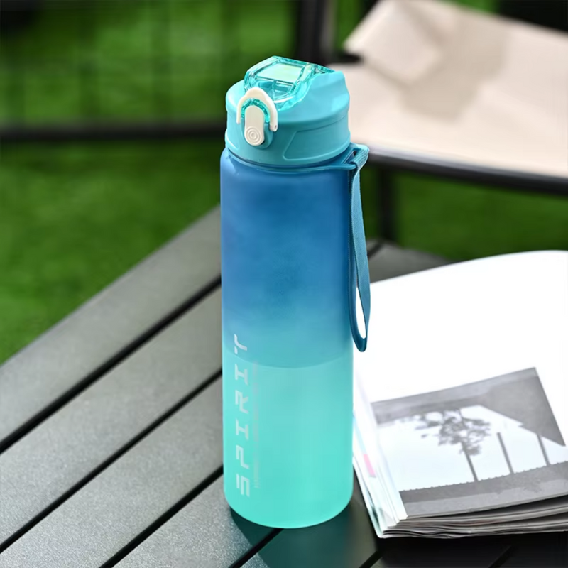 1L Large Capacity Leakproof Sports Water Bottle-Black White-State of Style