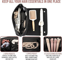 2-in-1 Hair Tools Travel Bag & Heat Resistant Mat-Black-State of Style