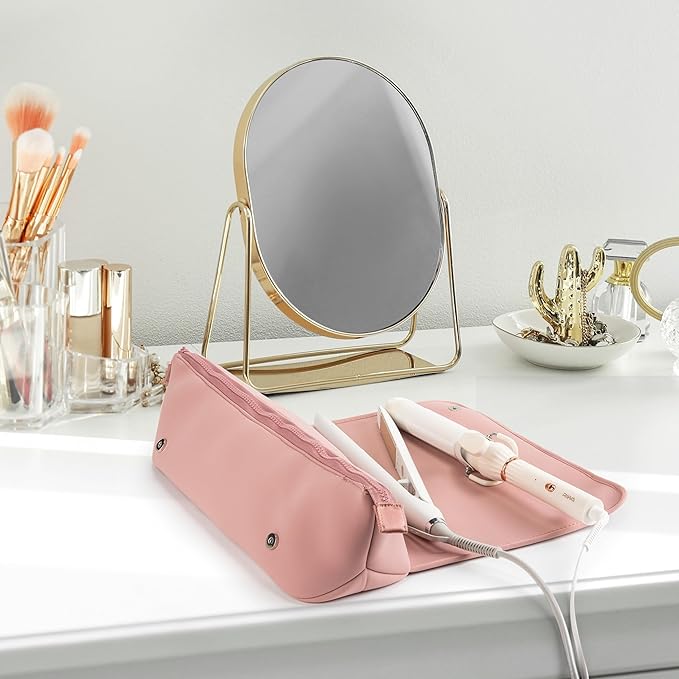 2-in-1 Hair Tools Travel Bag & Heat Resistant Mat-Black-State of Style