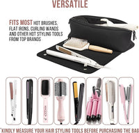 2-in-1 Hair Tools Travel Bag & Heat Resistant Mat-Black-State of Style