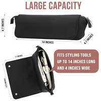 2-in-1 Hair Tools Travel Bag & Heat Resistant Mat-Black-State of Style