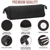 2-in-1 Hair Tools Travel Bag & Heat Resistant Mat-Black-State of Style