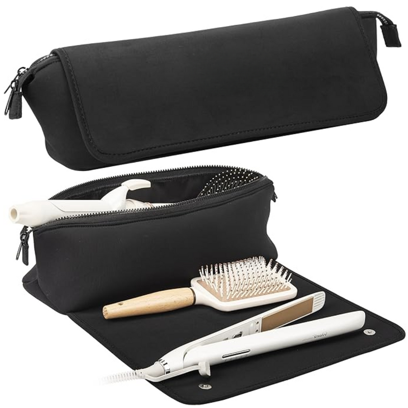 2-in-1 Hair Tools Travel Bag & Heat Resistant Mat-Black-State of Style