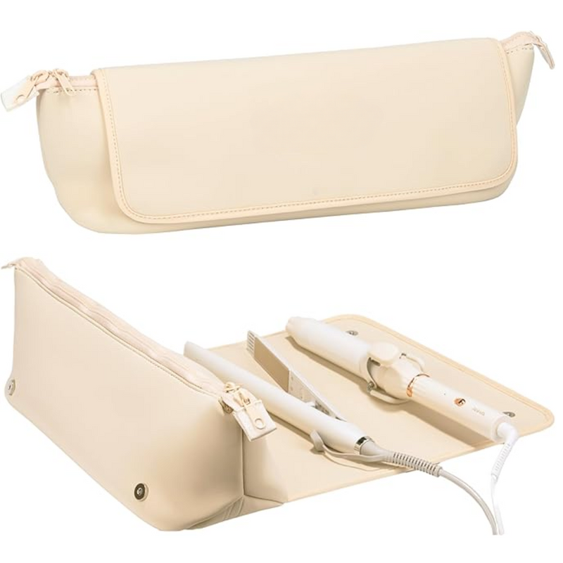 2-in-1 Hair Tools Travel Bag & Heat Resistant Mat-Ivory-State of Style