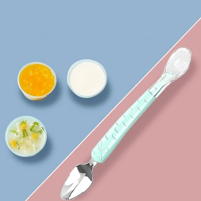 2-in-1 Silicone Baby Spoon - TinyTasties-Blue-Blue-State of Style