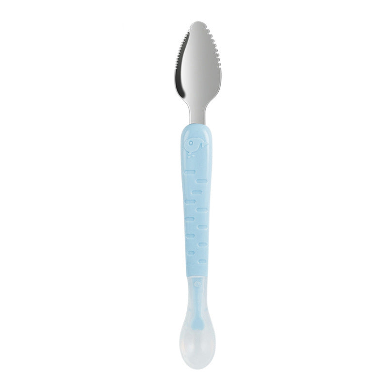 2-in-1 Silicone Baby Spoon - TinyTasties-Blue-Blue-State of Style