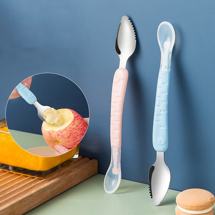 2-in-1 Silicone Baby Spoon - TinyTasties-Blue-Blue-State of Style