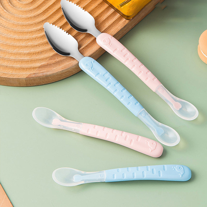 2-in-1 Silicone Baby Spoon - TinyTasties-Blue-Blue-State of Style