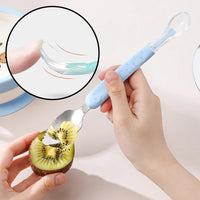 2-in-1 Silicone Baby Spoon - TinyTasties-Blue-Blue-State of Style