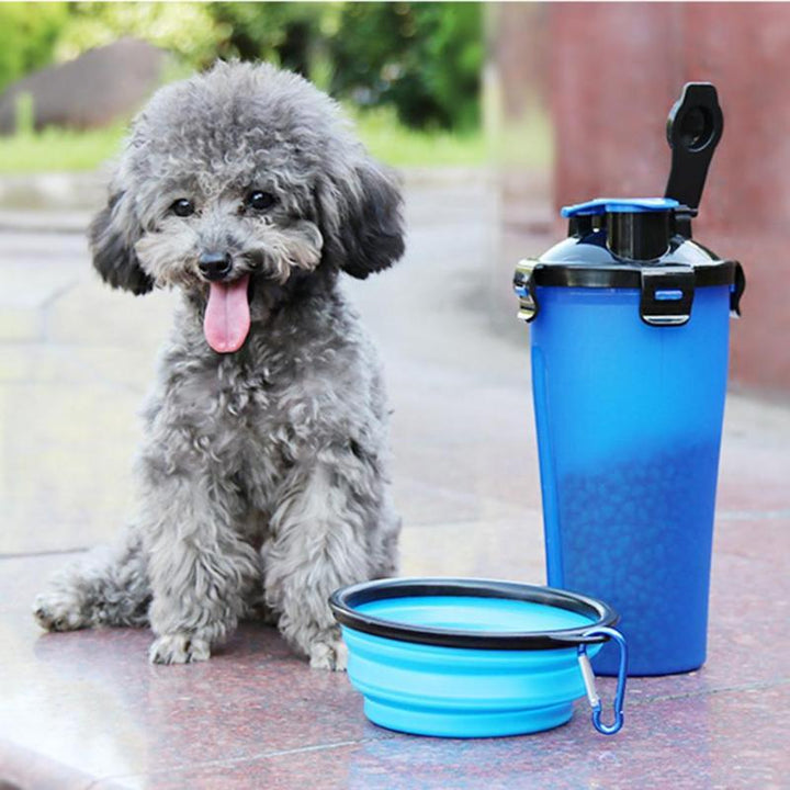 2-in-1 Travel Cup with Food Bowl - PawBuddy™-Blue-State of Style