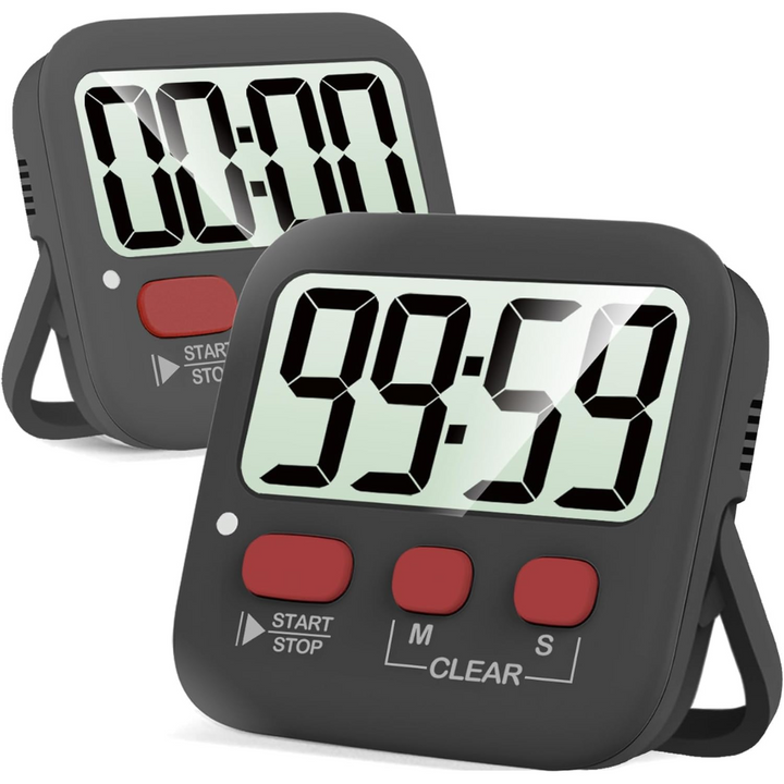 2-Pack Digital Kitchen Timers - KitchenTick-Black-State of Style