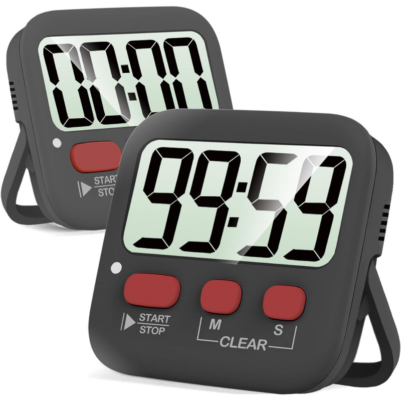 2-Pack Digital Kitchen Timers - KitchenTick-Black-State of Style