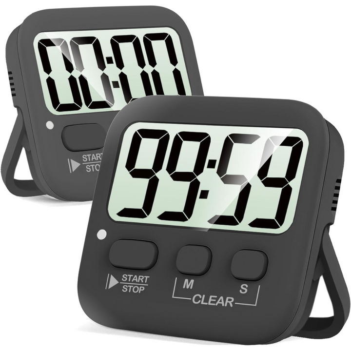 2-Pack Digital Kitchen Timers - KitchenTick-Completely black-State of Style
