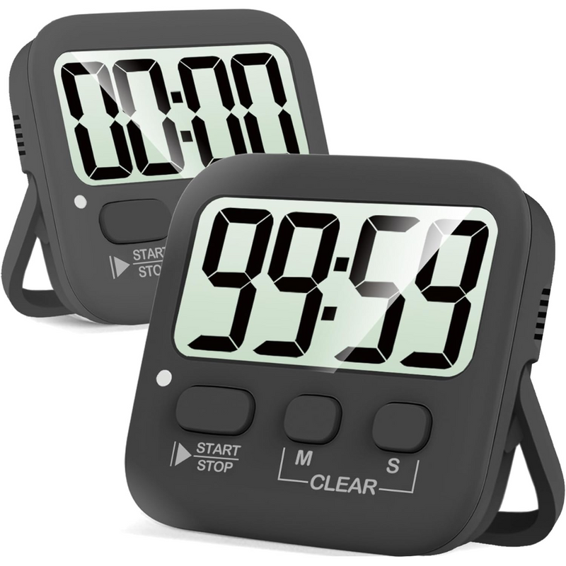 2-Pack Digital Kitchen Timers - KitchenTick-Completely black-State of Style