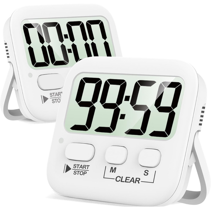 2-Pack Digital Kitchen Timers - KitchenTick-Completely white-State of Style
