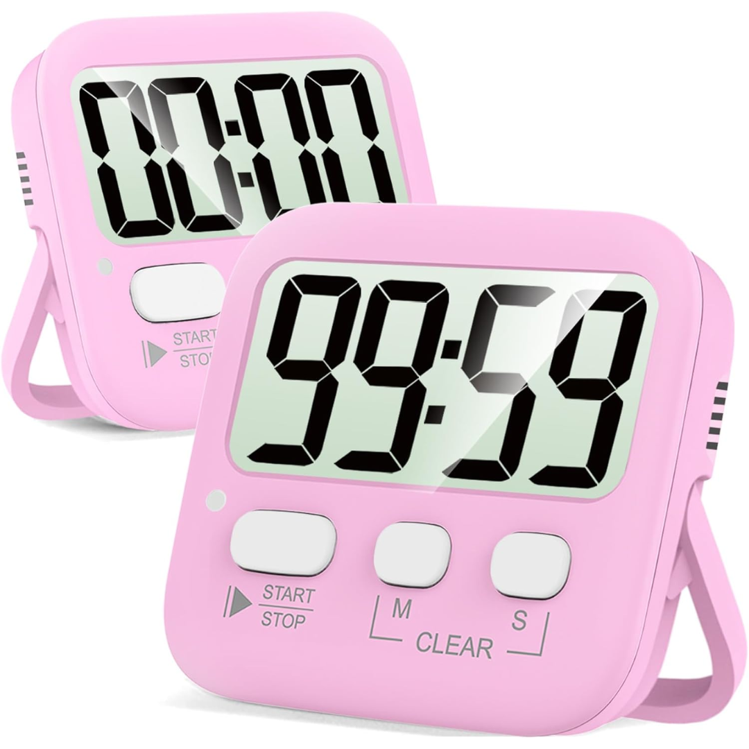 2-Pack Digital Kitchen Timers - KitchenTick-Pink-State of Style
