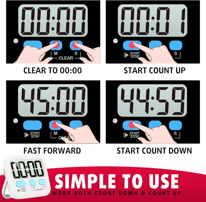 2-Pack Digital Kitchen Timers - KitchenTick-White-State of Style