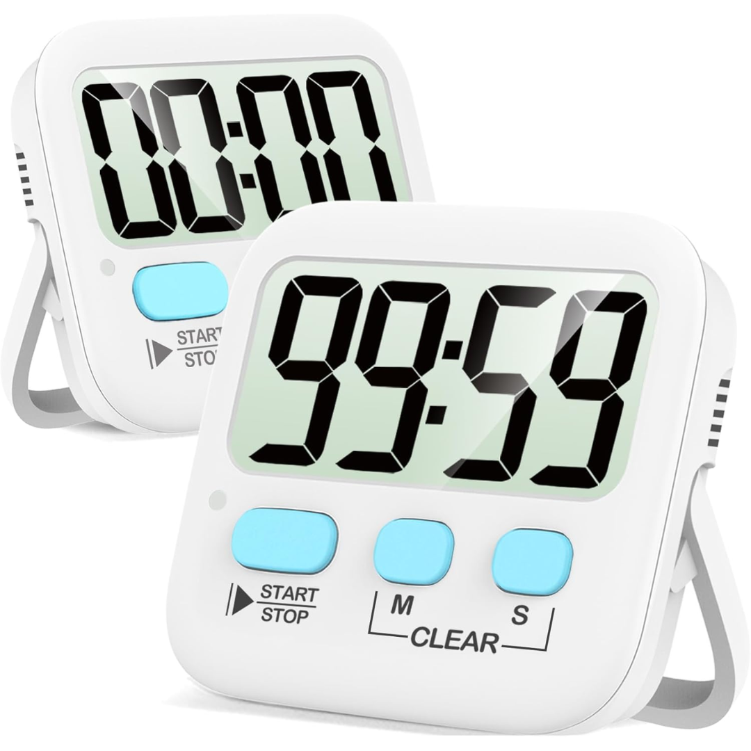 2-Pack Digital Kitchen Timers - KitchenTick-White-State of Style