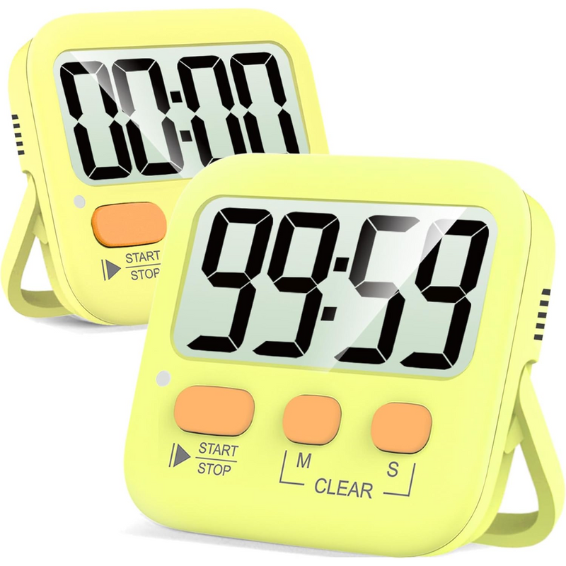 2-Pack Digital Kitchen Timers - KitchenTick-Yellow-State of Style