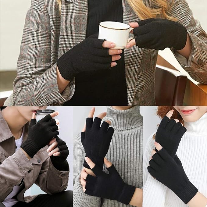 2-Pack Winter Knitted Fingerless Gloves - WarmFlex Set-State of Style