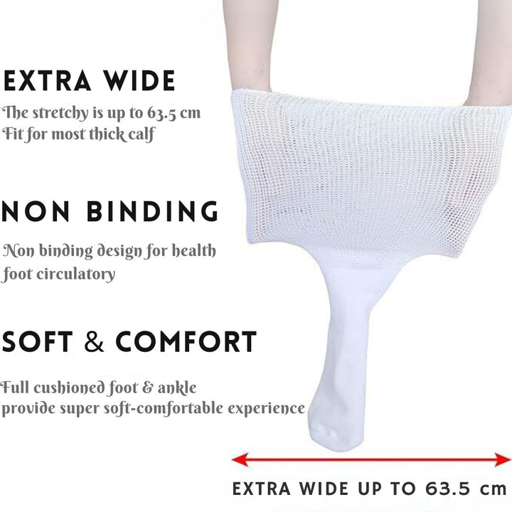 2 Pairs of Comfort Extra Wide Lymphedema & Diabetic Socks - Max-State of Style