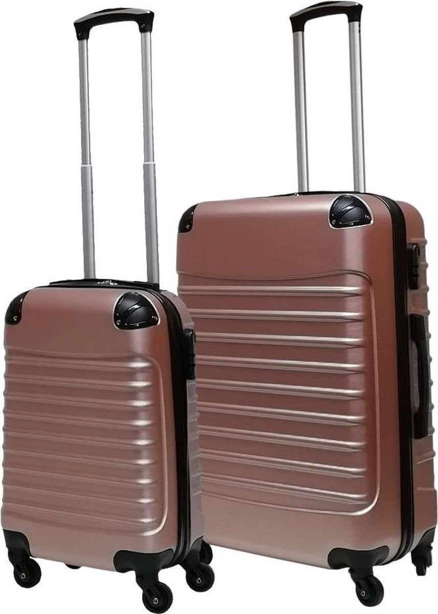 2-piece ABS luggage set – Ventura-Rose gold-State of Style