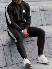 2-Piece Color Block Sport Outfit Set - Elias-Black-S-State of Style