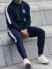 2-Piece Colour Block Sports Outfit Set - Elias-Navy Blue-S-State of Style
