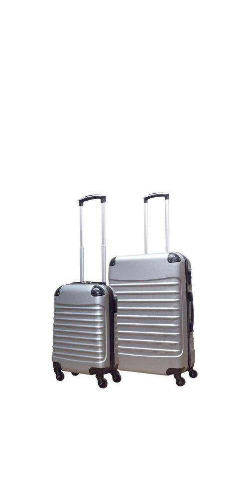 2-piece hard-shell suitcase set – Milano Silver-State of Style