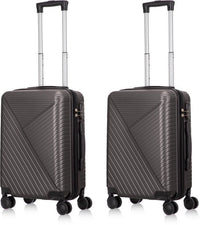 2-piece hard shell suitcase set – Santorini-Gray-2x S (39 L)-State of Style