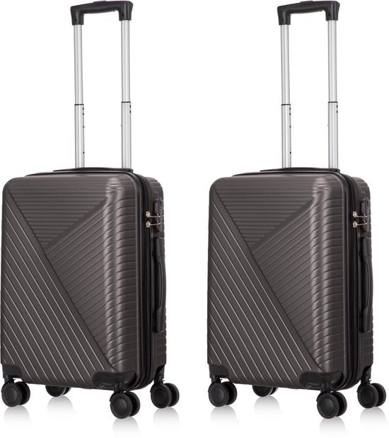 2-piece hard shell suitcase set – Santorini-Gray-2x S (39 L)-State of Style