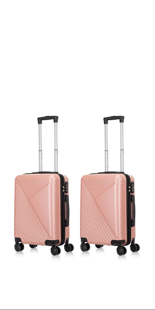 2-piece hard shell suitcase set – Santorini-Gray-2x S (39 L)-State of Style